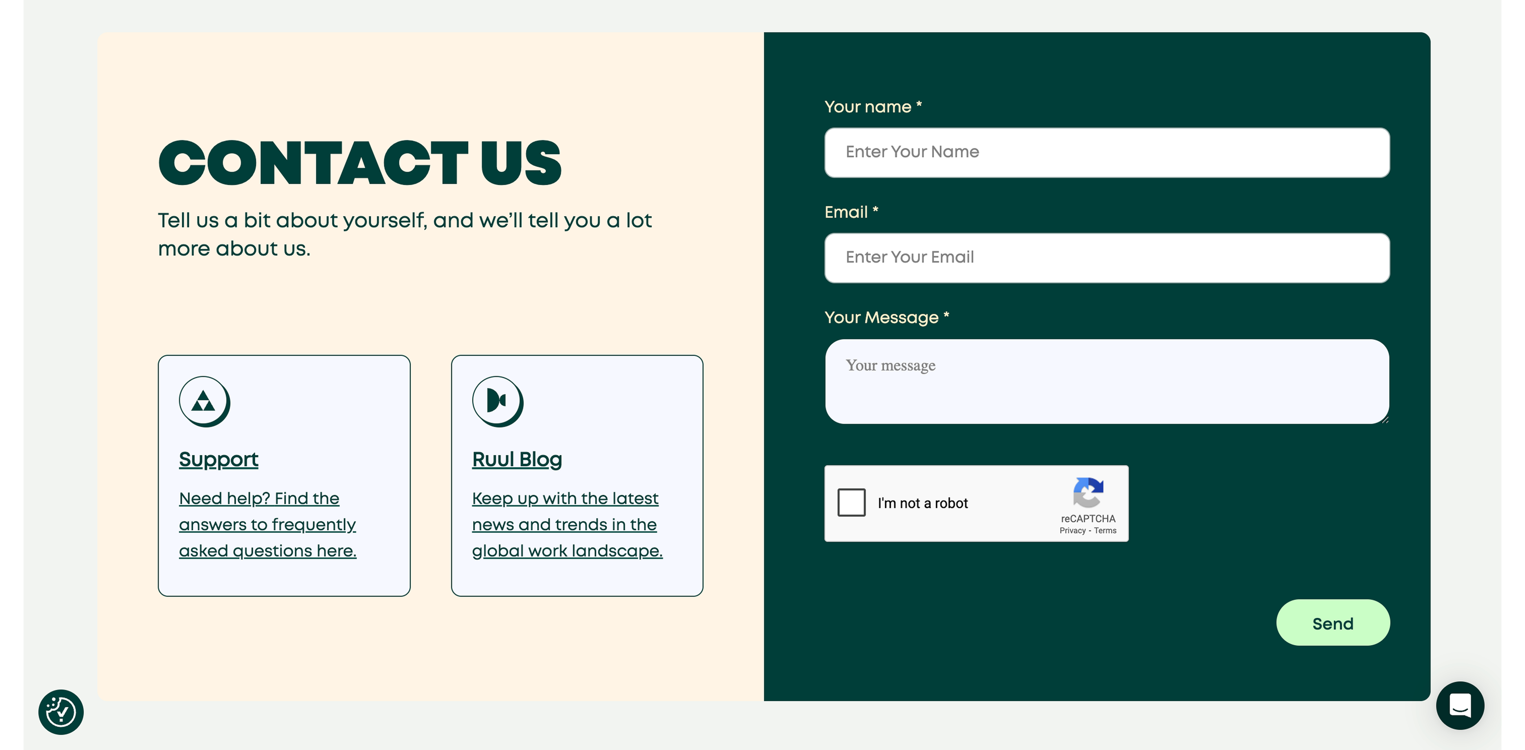Ruul Contact section