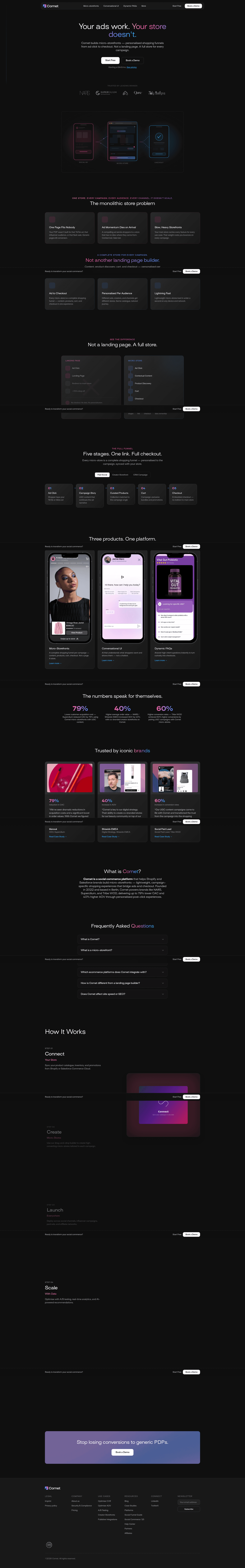 Comet Rocks landing page