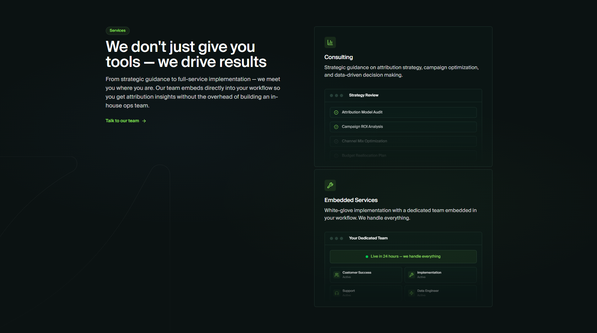 Rampmetrics Value Proposition section